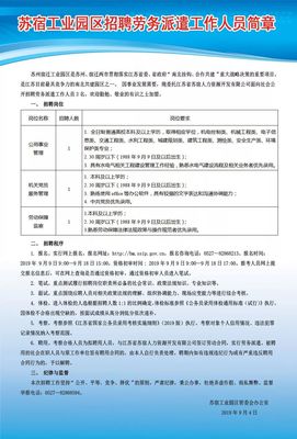 苏州宿迁工业园区招聘劳务派遣工作人员简章